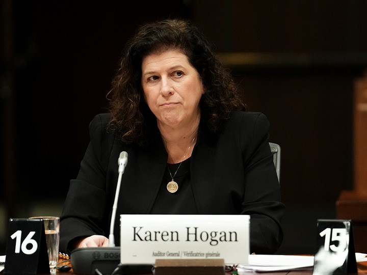  BOO: Auditor general Karen Hogan appears as a witness at a House of Commons standing committee on Public Accounts on Parliament Hill in Ottawa on Monday, Feb. 12, 2024. THE CANADIAN PRESS/Sean Kilpatrick