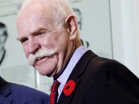 Hockey Hall of Famer Lanny McDonald attends a hall event in Toronto, Nov. 10, 2023.