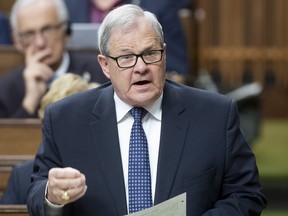 Then-Veterans Affairs and Associate Minister of National Defence Lawrence MacAulay responds to a question during Question Period in the House of Commons Monday, Feb. 3, 2020 in Ottawa.