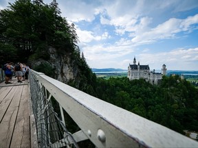 View from the Marienbruecke bridge over the Poellat gorge near Neuschwanstein Castle following the death of a 21-year-old female American student, on June 16, 2023 near Fuessen, Germany.