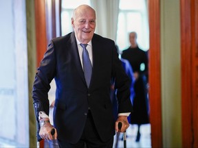 Norway's King Harald on his way to lunch with the Norwegian government in Oslo, Norway, Wednesday Feb. 14, 2024. (Cornelius Poppe/NTB Scanpix via AP)