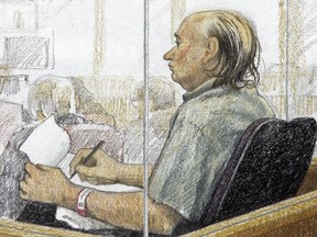 An artist's sketch of serial killer Robert Pickton.