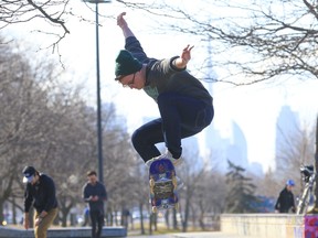 People were jogging in T-shirts, catching air skateboarding and walking in the sunshine at Woodbine beach as the temperature soared to 15C and it felt more like spring than winter on Friday, Feb. 9, 2024.