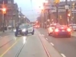 Toronto Police vehicle makes contact with a pedestrian