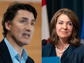 Prime Minister Justin Trudeau and Alberta Premier Danielle Smith.