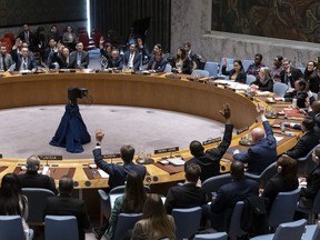 The UN Security Council votes on the Israel-Hamas war, at UN Headquarters in New York City on Feb. 20, 2024.
