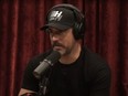 Aaron Rodgers appearing on the Joe Rogan Experience podcast.