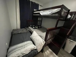 Photo of bedroom with bunk bed and single bed, available for rent in North York.