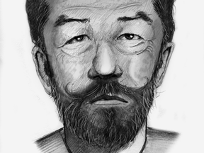 A composite sketch of a man discovered in medical distress around 6 a.m. on Jan. 23, 2024 at Yonge and Eglinton who later died in hospital.