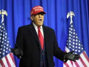 Donald Trump attends a campaign rally