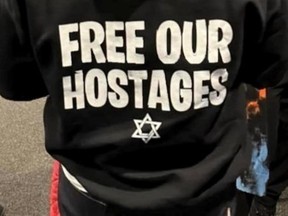 Lawyers Leora Shemesh and Gary Grill were recently forbidden from wearing hoodies emblazoned with the Jewish Star of David and the message "Free Our Hostages" at Scotiabank Arena during a Toronto Raptors game because MLSE claims the sweatshirts violate the venue's Fan Code of Conduct.