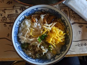 Keihan is served at the seaside restaurant, AMA Nesia, at Amami Resort Basyayamamura.