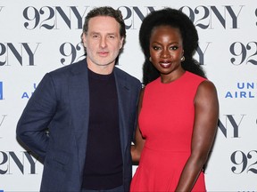 Andrew Lincoln and Danai Gurira attend MC Networks' "The Walking Dead: The Ones Who Live" advance screening and conversation at 92NY on Feb. 20, 2024 in New York City.