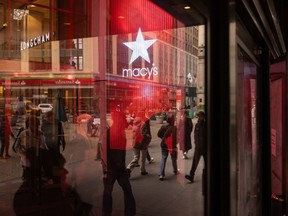 Shoppers outside the Macy's flagship store in New York.
