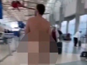 An allegedly drunk and naked man