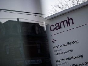 The Centre for Addiction and Mental Health (CAMH) Queen Street campus is seen in Toronto, Sunday, March 14, 2021.