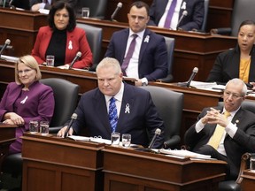 Ontario's members of provincial parliament head back to the legislature today after a 10-week break from sitting and many eyes will likely be on the colleges and universities minister. Ontario Premier Doug Ford listens to questions from the opposition during question period at Queen's Park in Toronto on Wednesday, December 6, 2023.