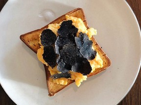 Truffled scrambled eggs on toast
