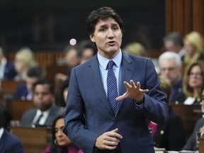 Prime Minister Justin Trudeau responds during question period in the House of Commons on Parliament Hill in Ottawa on Wednesday, Feb. 14, 2024.