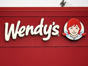 The Wendy's sign is seen at a restaurant, Jan. 23, 2023, in Pittsburgh.
