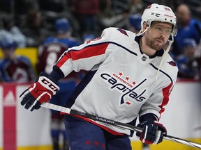 Washington Capitals centre Evgeny Kuznetsov (92) skates in the second period of an NHL hockey game.