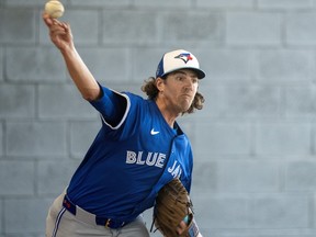 Toronto Blue Jays pitcher Kevin Gausman pitches during Spring Training action.