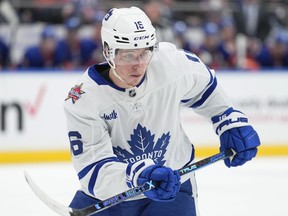 Toronto Maple Leafs' Mitch Marner during the first period of a game against the New York Islanders.