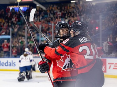 Team Canada's Renata Fast and Sarah Nurse were both drafted by PWHL Toronto.