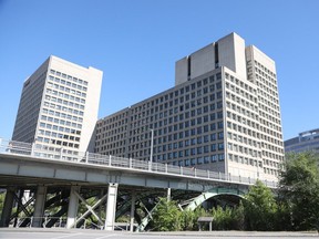 A file photo of the National Defence headquarters building in downtown Ottawa.