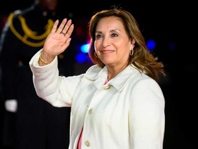 Peru's President Dina Boluarte arrives for the leaders and spouses dinner during the Asia-Pacific Economic Cooperation (APEC) Leaders' Week at the Legion of Honor in San Francisco, Calif., on Nov. 16, 2023.
