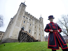 Barney Chandler, newly appointed ravenmaster at The Tower of London in London, Thursday, Feb. 29, 2024. (AP Photo/Kirsty Wigglesworth)