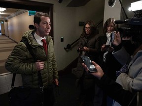 Quebec Liberal MP Anthony Housefather speaks with reporters as he makes his way to Question Period, Tuesday, March 19, 2024 in Ottawa.