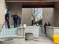 Toronto Police at the scene of a homicide on Scarborough Golf Club Road on Thursday, March 14, 2024. A woman was found dead, a man is in custody. JACK BOLAND/TORONTO SUN