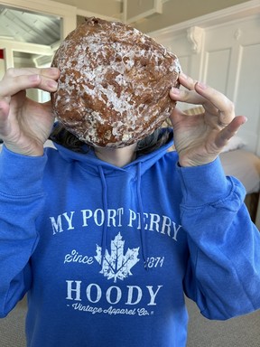 The apple fritter from Hank’s Pastries is face-sized. IAN SHANTZ/TORONTO SUN