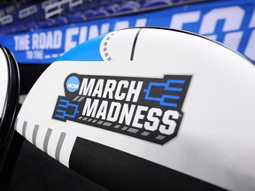 The March Madness logo is seen