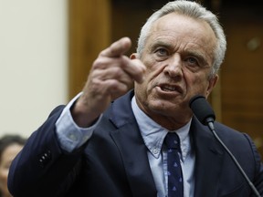 Democratic presidential candidate Robert F. Kennedy Jr. speaks during a hearing with the House Judiciary Subcommittee on the Weaponization of the Federal Government on Capitol Hill in Washington, D.C., July 20, 2023.