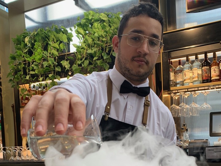  Mixologist Jonathan Morales created the viral sensation Smoke & Stormy cocktail for brunch crowds at Stanley in Le Centre Sheraton Montreal.