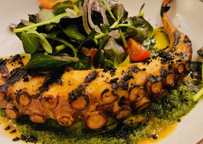 The grilled octopus dish at Stanley in Le Centre Sheraton Montreal is smokey and tender.