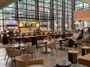 The bright and airy dining room of Stanley restaurant in Le Centre Sheraton Montreal.