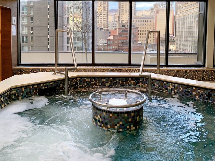  A hot tub in Le Centre Sheraton Montreal overlooks the downtown core.