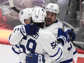 Toronto Maple Leafs' celebrate a goal