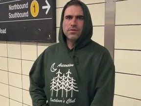 An image released by Toronto Police of a man wanted in an assault on the TTC on March 15, 2024.