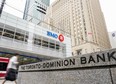 RBC, TD Bank and Bank of Montreal signage is pictured in the financial district in Toronto, Friday, Sept. 8, 2023.