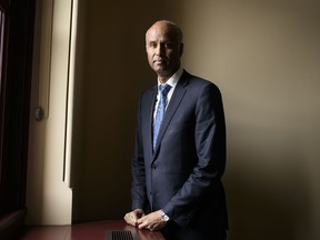 Minister of International Development Ahmed Hussen is shown on Parliament Hill in Ottawa, on Friday, March 22, 2024.