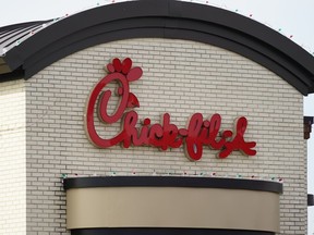 A Chick-fil-A location in Philadelphia is shown Wednesday, Nov. 17, 2021.
