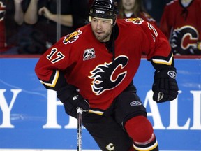 Calgary Flames left winger Chris Simon during the 2005-06 season.