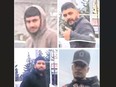 Akashdeep Singh, 28 (top left), and Ramanpreet Massih, 23 (top right), are wanted along with two unidentified men for a violent road rage incident that happened in Brampton on Wednesday, March 27, 2024.