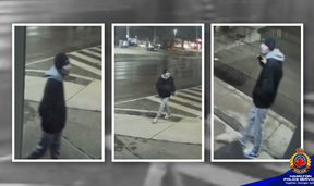 Images released by Hamilton Police of a suspect in an alleged sexual assault on March 3, 2024.