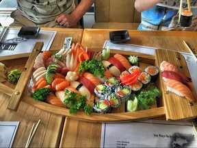 Sushi platter from Hina Sushi in Etobicoke.