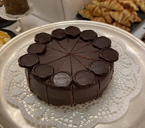 The Original Sacher-Torte for breakfast at the spectacular Hotel Sacher buffet